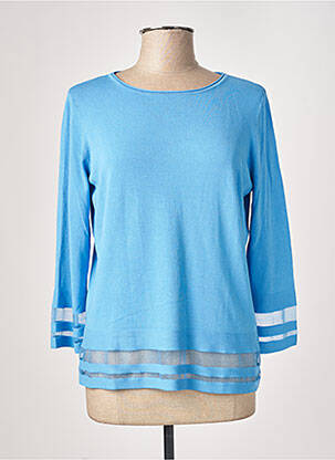 Pull coupe cintrée manches longues bleu TRIPODE femme