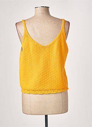 Pull finition bords-côtes fines bretelles jaune TIFFOSI femme