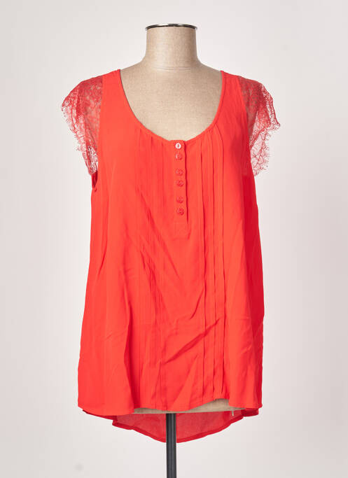 Top coupe fluide manches courtes rouge ALAIN MURATI femme