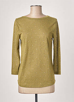 Top coupe cintrée manches 3/4 vert ONLY femme