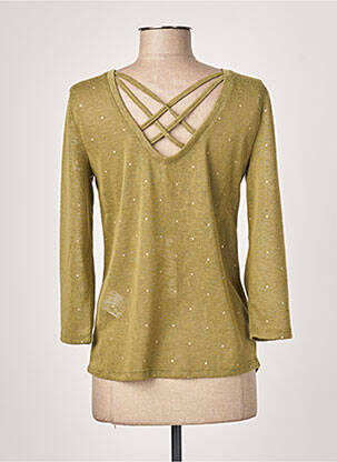 Top coupe cintrée manches 3/4 vert ONLY femme