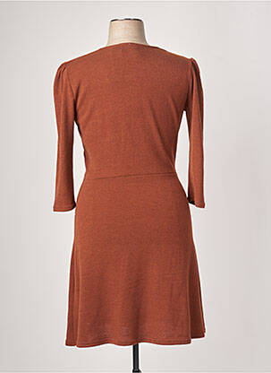 Robe mi-longue manches 3/4 manches 3/4 marron LONKEL femme
