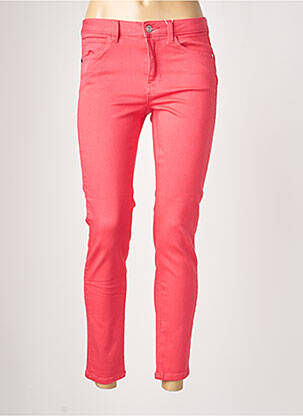 Pantalon slim broderie rivets taille normale rouge C'EST BEAU LA VIE femme