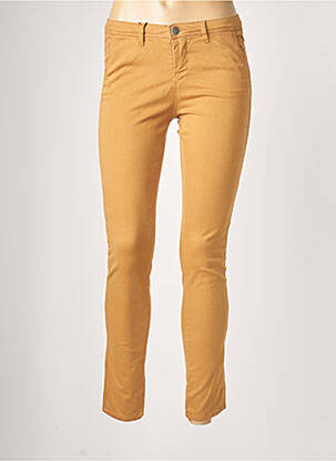 Pantalon chino fermeture zippée sous rabat boutonné taille normale beige SCHOOL RAG femme