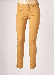 Pantalon chino fermeture zippée sous rabat boutonné taille normale beige SCHOOL RAG femme