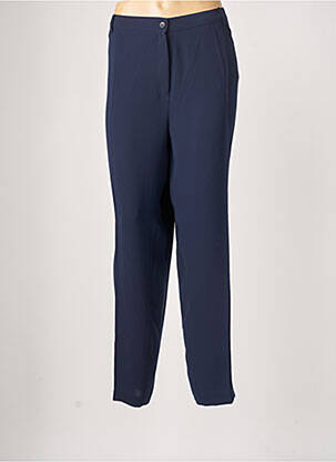 Pantalon droit fermeture zippée sous rabat boutonné taille normale bleu ANNE KELLY femme