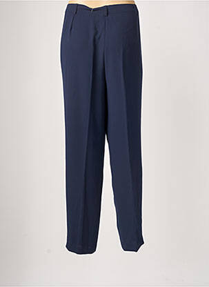 Pantalon droit fermeture zippée sous rabat boutonné taille normale bleu ANNE KELLY femme