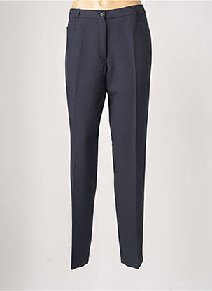 Pantalon droit fermeture zippée sous rabat boutonné taille normale bleu ANNE KELLY femme