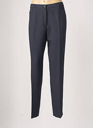Pantalon droit fermeture zippée sous rabat boutonné taille normale bleu ANNE KELLY femme