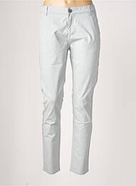 Pantalon chino fermeture zippée sous rabat boutonné taille normale bleu LA FIANCEE DU MEKONG femme