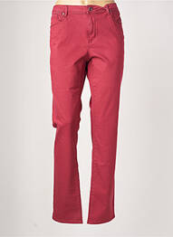 Pantalon droit stretch taille normale rouge C'EST BEAU LA VIE femme