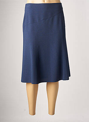 Jupe mi-longue stretch bleu ANNE KELLY femme