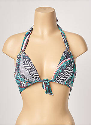 Haut de maillot de bain stretch haut triangles vert ESCALE À BAHIA femme