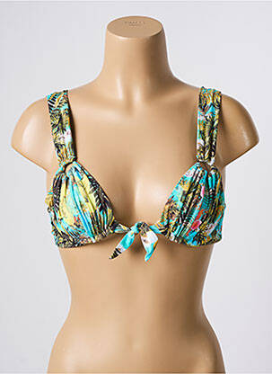 Haut de maillot de bain stretch vert ESCALE À BAHIA femme