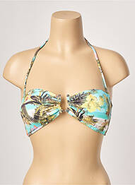 Haut de maillot de bain stretch haut soutien-gorge avec mousse de rembourrage amovible bleu ESCALE À BAHIA femme