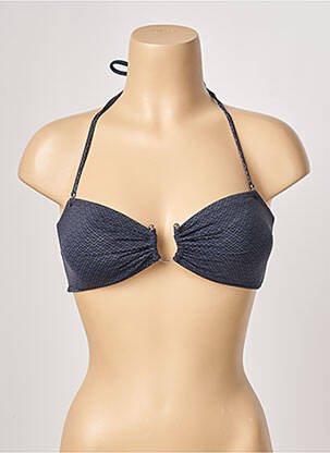 Haut de maillot de bain stretch haut soutien-gorge avec mousse de rembourrage amovible bleu ESCALE À BAHIA femme