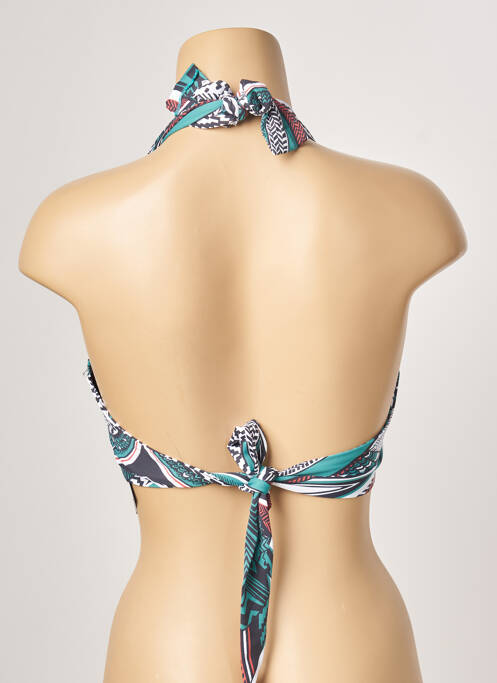 Haut de maillot de bain stretch haut triangles vert ESCALE À BAHIA femme
