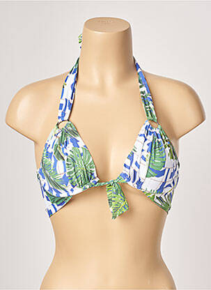 Haut de maillot de bain stretch haut soutien-gorge emboitant vert ESCALE À BAHIA femme