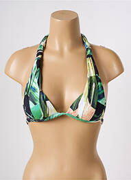 Haut de maillot de bain stretch haut soutien-gorge push-up vert ESCALE À BAHIA femme