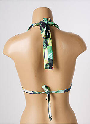 Haut de maillot de bain stretch haut soutien-gorge push-up vert ESCALE À BAHIA femme