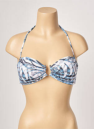 Haut de maillot de bain stretch haut bandeau bleu ESCALE À BAHIA femme