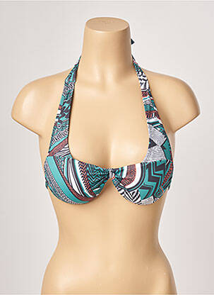 Haut de maillot de bain stretch haut soutien-gorge push-up vert ESCALE À BAHIA femme