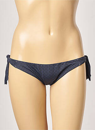 Bas de maillot de bain effet matière satinée bikini bleu ESCALE À BAHIA femme