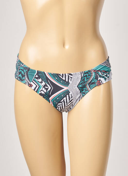Bas de maillot de bain imprimé fantaisie culotte vert ESCALE À BAHIA femme