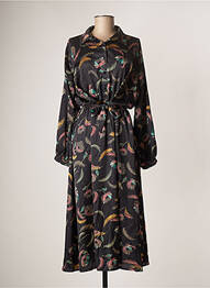 Robe longue manches longues manches longues noir VINTAGE LOVE femme