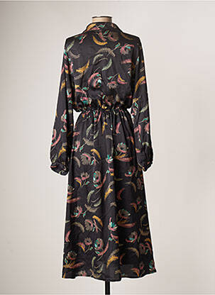 Robe longue manches longues manches longues noir VINTAGE LOVE femme