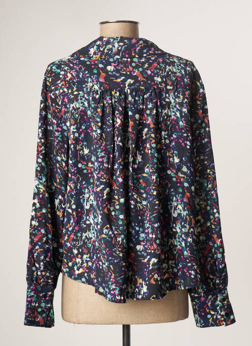 Chemisier imprimé fantaisie manches longues bleu VINTAGE LOVE femme