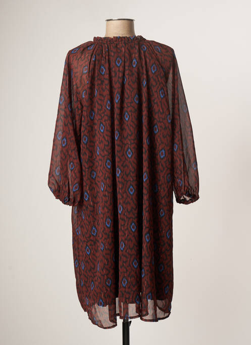 Robe mi-longue marron RUE DES ABBESSES pour femme
