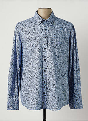 Chemise manches longues bleu SEIDEN STICKER pour homme