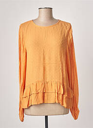Blouse fermeture boutonnée au dos manches longues orange SPARKZ femme