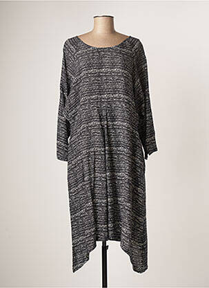 Robe mi-longue manches 3/4 manches 3/4 noir MASAI femme