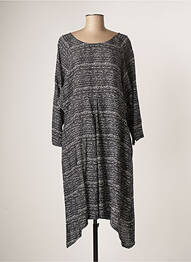 Robe mi-longue manches 3/4 manches 3/4 noir MASAI femme
