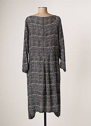 Robe mi-longue manches 3/4 manches 3/4 noir MASAI femme