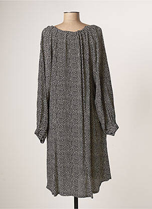 Robe mi-longue manches longues manches longues noir MASAI femme