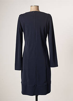 Robe mi-longue manches longues manches longues bleu MALOKA femme