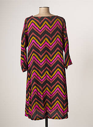 Robe mi-longue manches longues manches longues rose MASAI femme