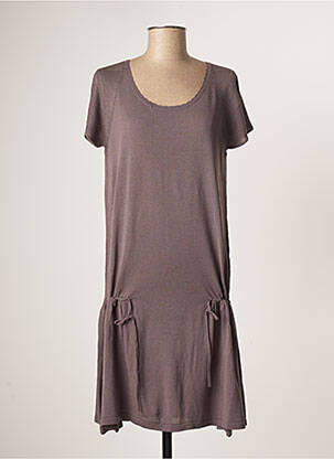 Robe mi-longue manches courtes manches courtes gris BOHEMIA femme