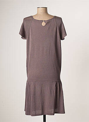Robe mi-longue manches courtes manches courtes gris BOHEMIA femme