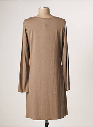 Robe courte manches longues manches longues marron MALOKA femme