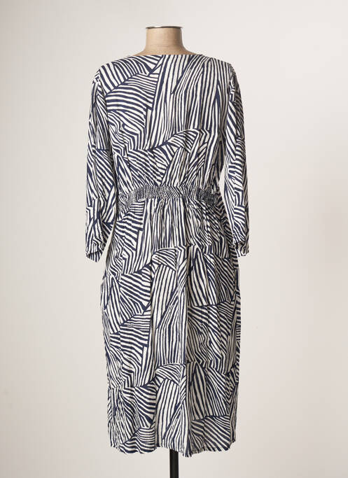 Robe mi-longue manches 3/4 manches 3/4 bleu MASAI femme