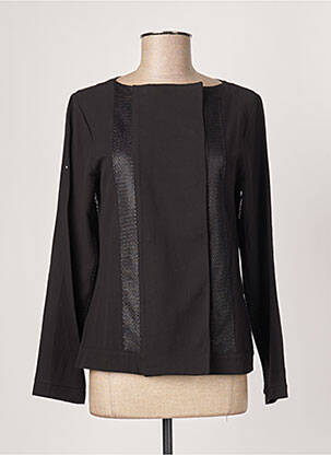 Veste casual col rond noir KOKOMARINA femme