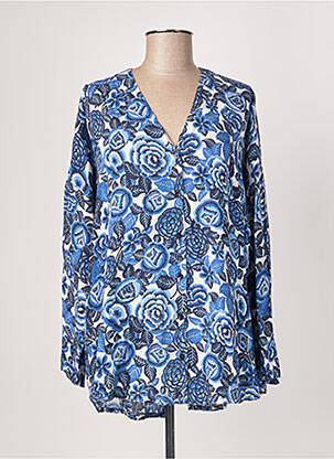 Chemisier imprimé fleurs manches longues bleu MASAI femme