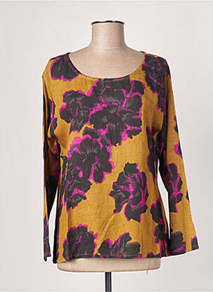 Blouse imprimé fleurs manches longues jaune MASAI femme