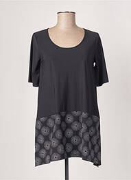 Tunique manches courtes col rond noir G!OZE femme