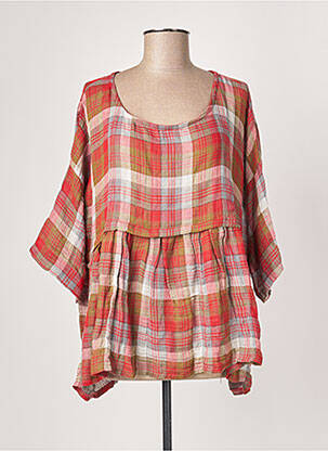 Blouse col rond manches 3/4 rouge G!OZE femme