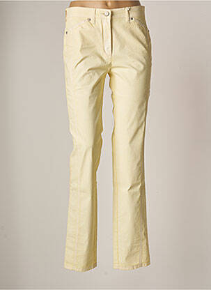 Pantalon slim broderie rivets taille normale jaune TONI femme